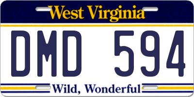 WV license plate DMD594