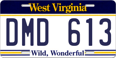 WV license plate DMD613