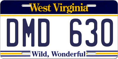WV license plate DMD630