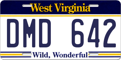 WV license plate DMD642