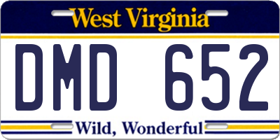 WV license plate DMD652