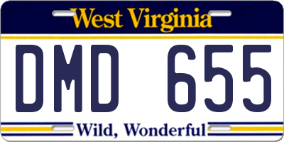 WV license plate DMD655
