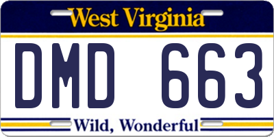 WV license plate DMD663