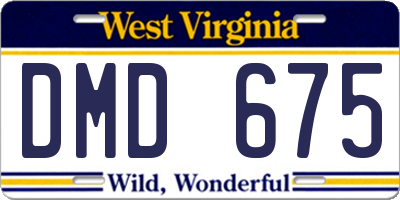 WV license plate DMD675