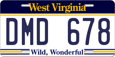 WV license plate DMD678