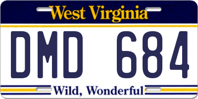 WV license plate DMD684