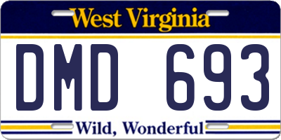 WV license plate DMD693