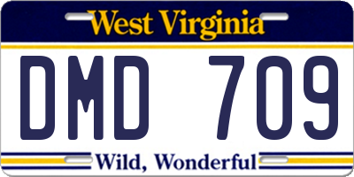 WV license plate DMD709