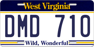 WV license plate DMD710