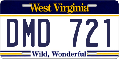 WV license plate DMD721