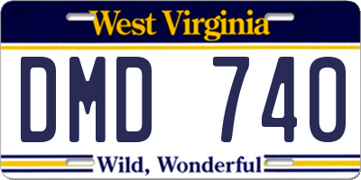 WV license plate DMD740