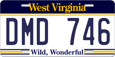 WV license plate DMD746