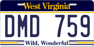 WV license plate DMD759
