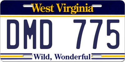 WV license plate DMD775