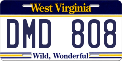 WV license plate DMD808
