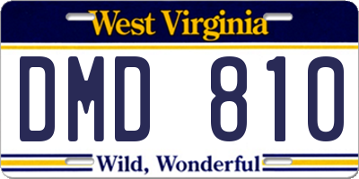 WV license plate DMD810