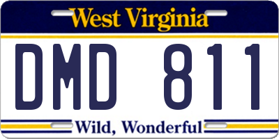 WV license plate DMD811