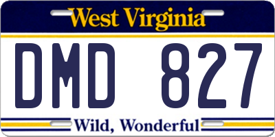 WV license plate DMD827