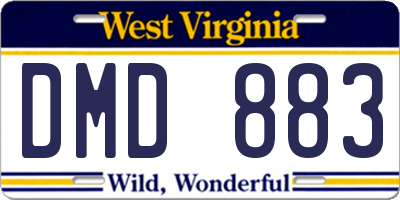 WV license plate DMD883