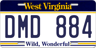 WV license plate DMD884