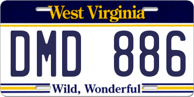 WV license plate DMD886