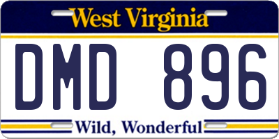 WV license plate DMD896
