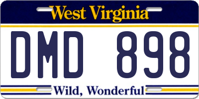 WV license plate DMD898