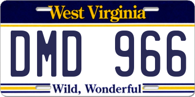 WV license plate DMD966