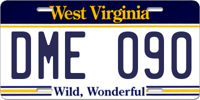 WV license plate DME090