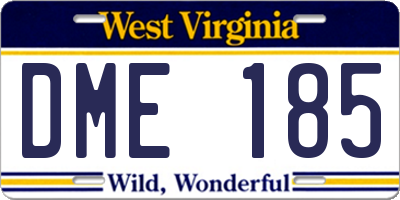 WV license plate DME185