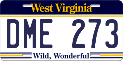 WV license plate DME273