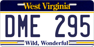 WV license plate DME295