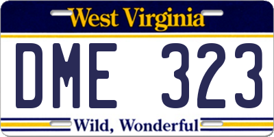 WV license plate DME323