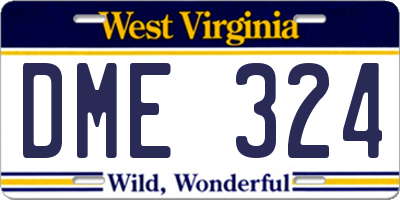 WV license plate DME324