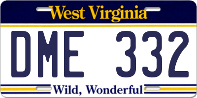 WV license plate DME332