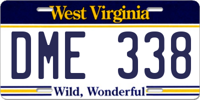 WV license plate DME338