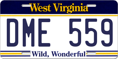 WV license plate DME559