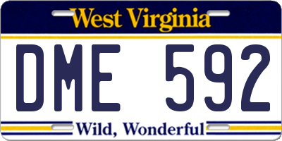WV license plate DME592