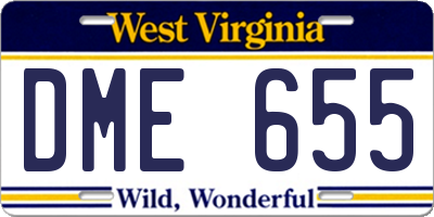 WV license plate DME655