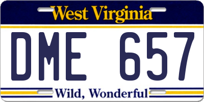 WV license plate DME657