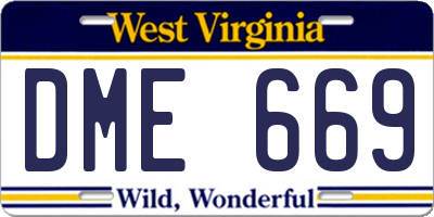 WV license plate DME669
