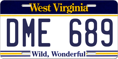 WV license plate DME689