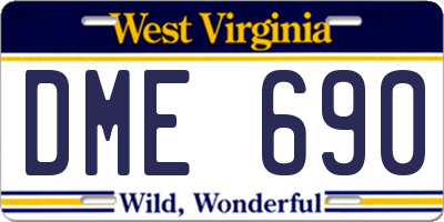 WV license plate DME690