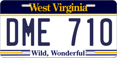 WV license plate DME710