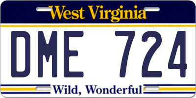 WV license plate DME724