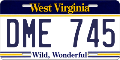 WV license plate DME745