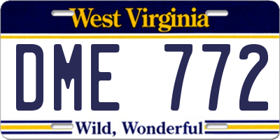 WV license plate DME772