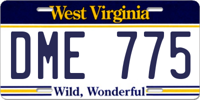WV license plate DME775