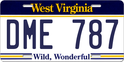 WV license plate DME787