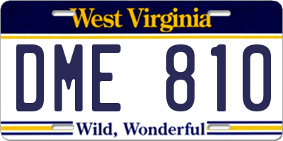 WV license plate DME810